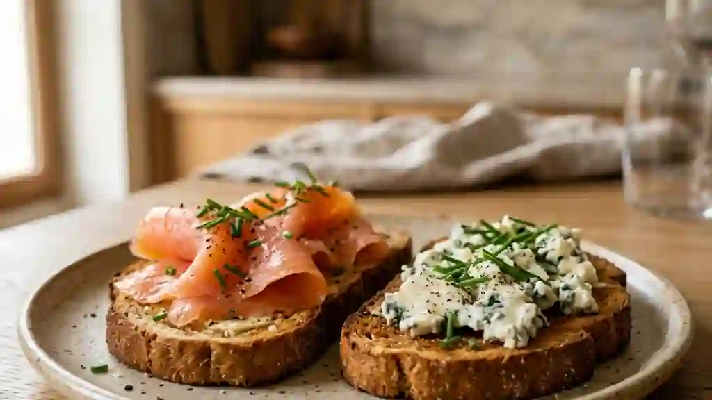 Pain d'épices au saumon et roquefort fondant - Photo de présentation
