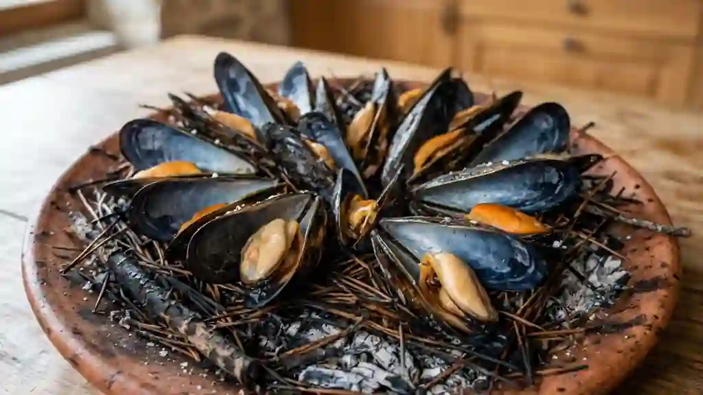 Éclade de moules au parfum boisé de pin - Photo de présentation
