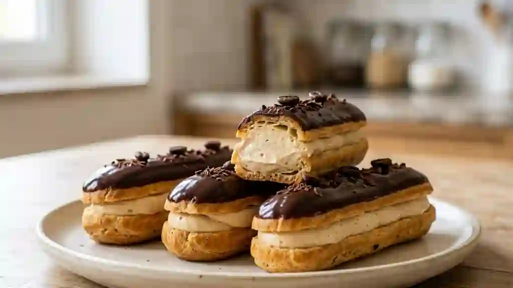 Éclairs au café fondants et crème aérienne - Photo de présentation