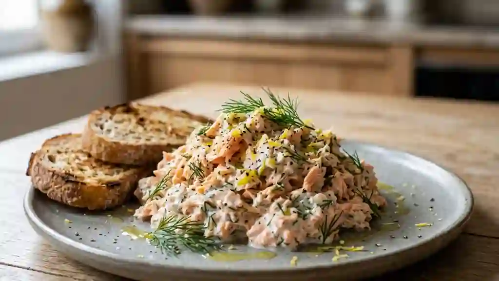 Effiloché de saumon onctueux au citron et aneth - Photo de présentation