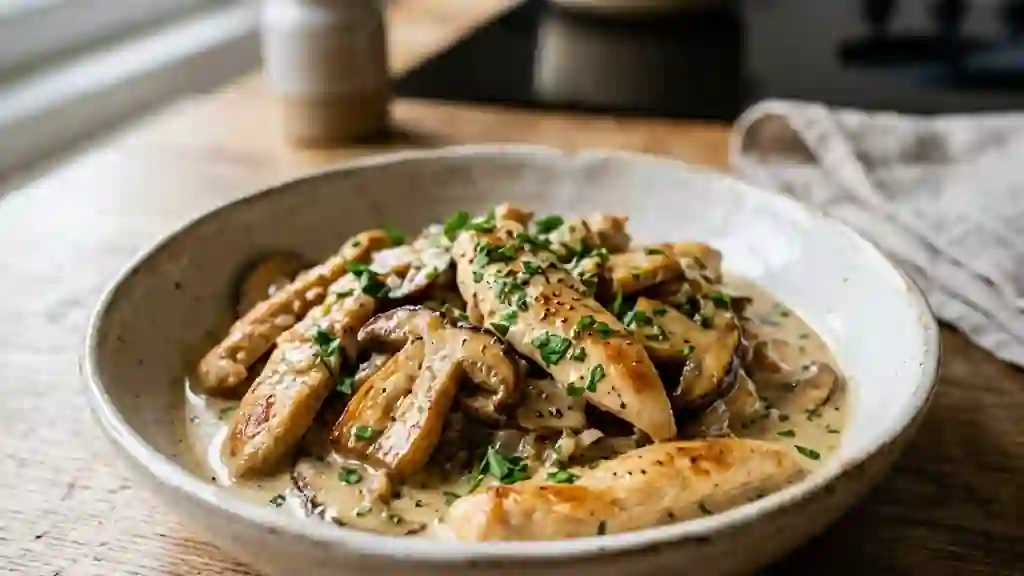 Poulet aux cèpes fondant et sa crème onctueuse - Photo de présentation
