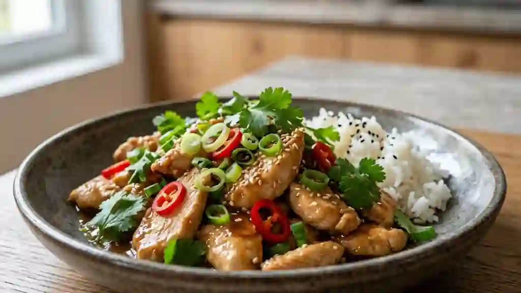 Poulet Thaï Sauté, Gingembre et Citron Vert - Photo de présentation