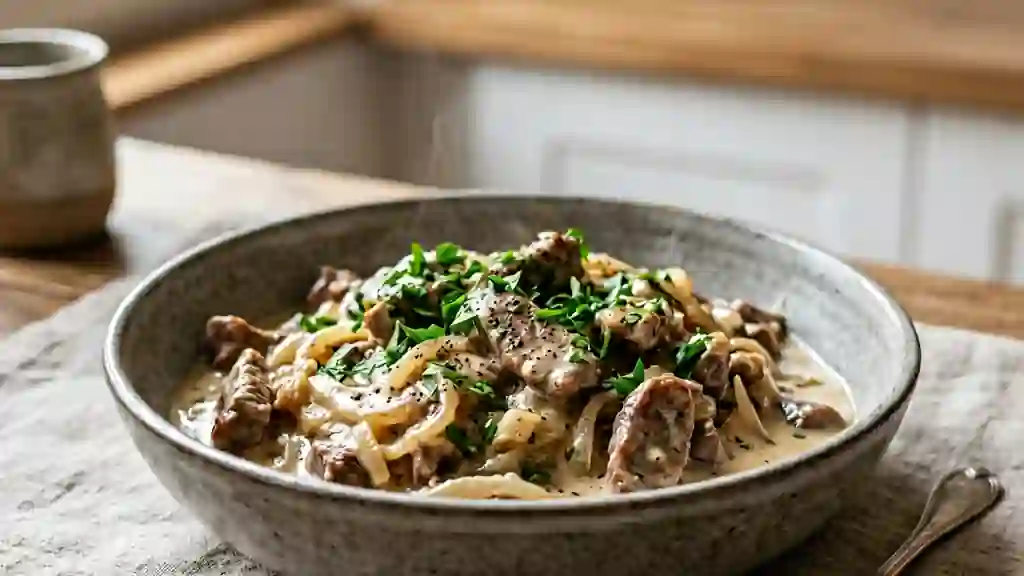 Émincé de veau à la zurichoise onctueux - Photo de présentation