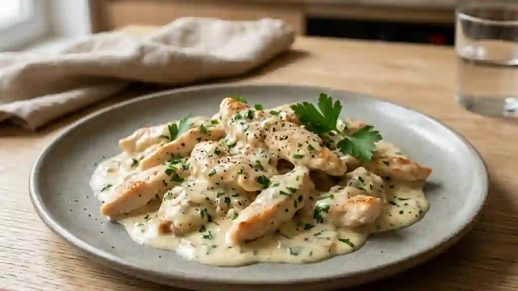 Émincé de volaille au gorgonzola fondant - Photo de présentation