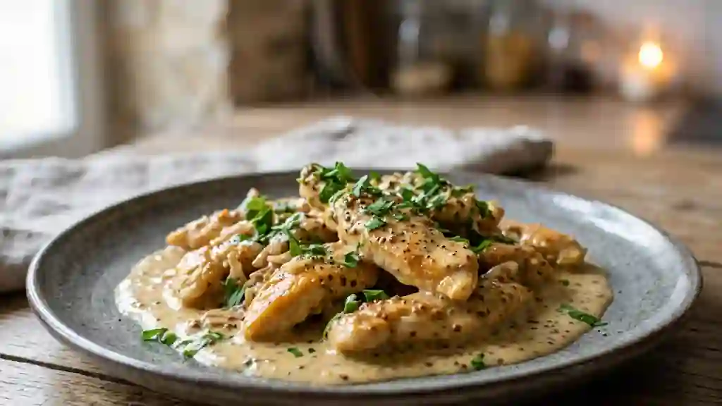 Poulet à la bretonne au cidre et crème onctueuse - Photo de présentation