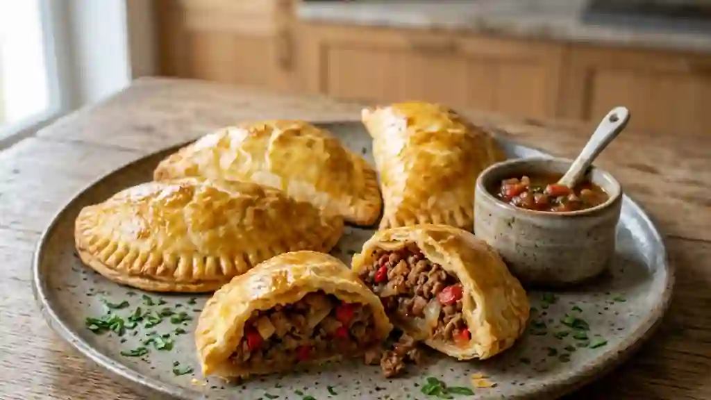 Empanadas croustillantes au bœuf et paprika - Photo de présentation