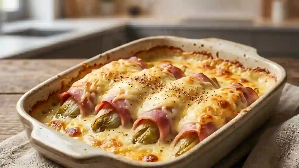Gratin d'endives au jambon fondant et léger - Photo de présentation