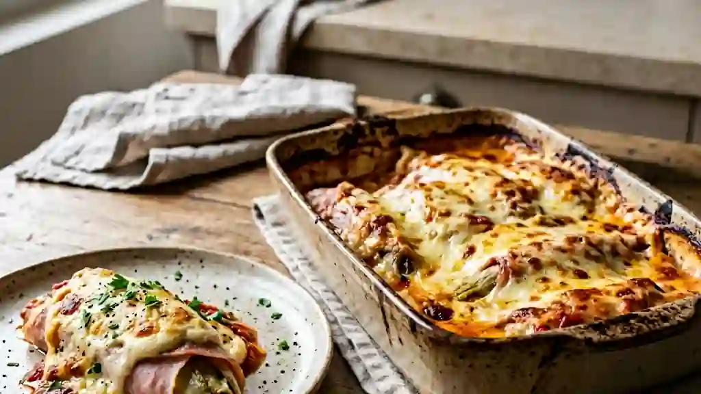 Endives au jambon, tomate et béchamel dorée - Photo de présentation
