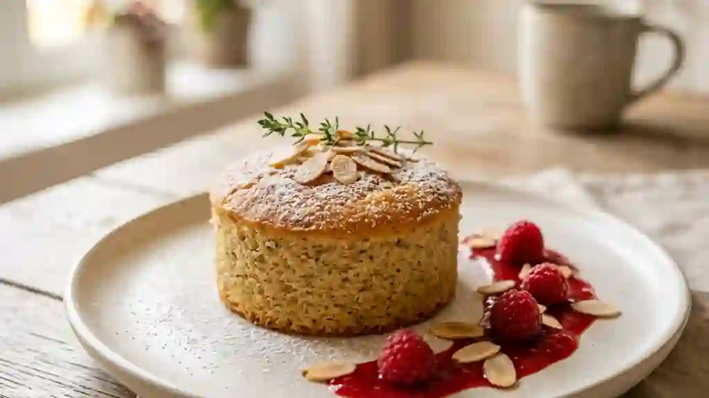 Entremets fondant à l'amande amère - Photo de présentation
