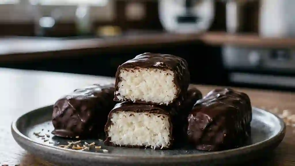 Bouchées Fondantes Coco et Chocolat Noir - Photo de présentation