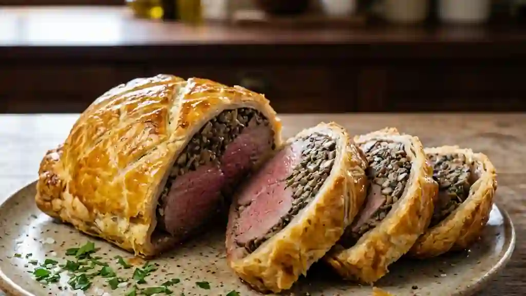 Épaule d'agneau feuilletée aux champignons - Photo de présentation