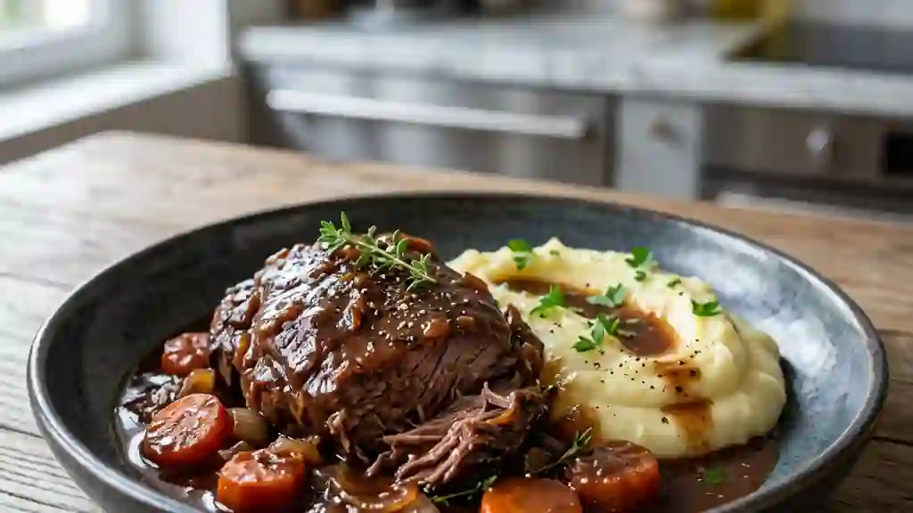 Épaule de biche confite au vin rouge - Photo de présentation