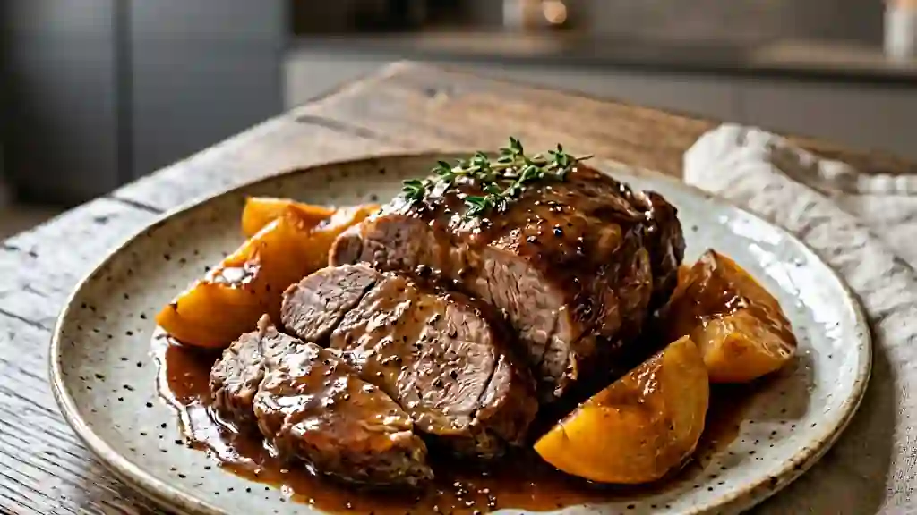 Épaule de veau fondante aux coings confits - Photo de présentation