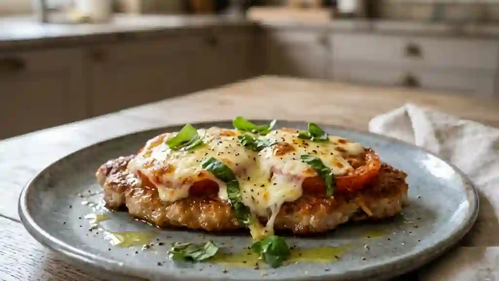 Veau à l'italienne, mozzarella fondante et basilic - Photo de présentation