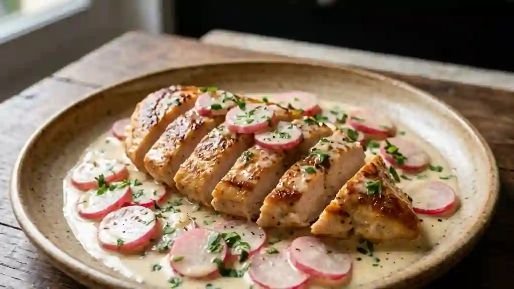 Escalopes de volaille et radis croquants - Photo de présentation