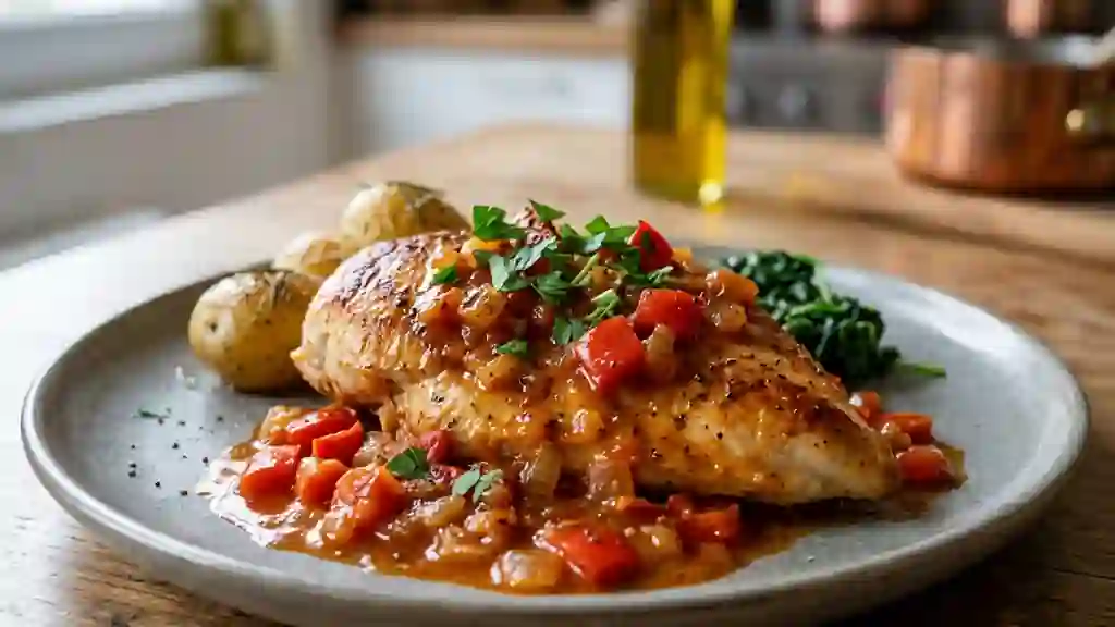 Escalopes tendres à la sauce portugaise - Photo de présentation