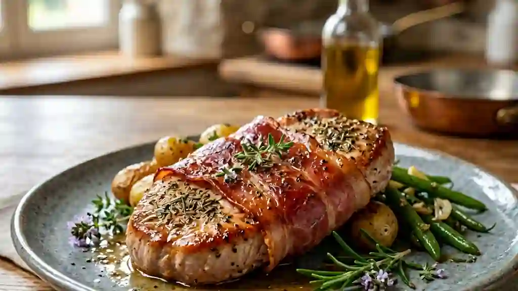 Escalopes de veau au jambon et herbes du sud - Photo de présentation