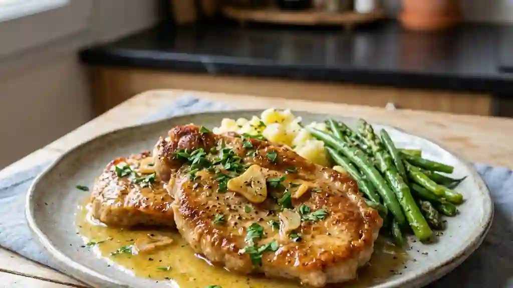 Fines escalopes de veau, sauce citronnée onctueuse - Photo de présentation