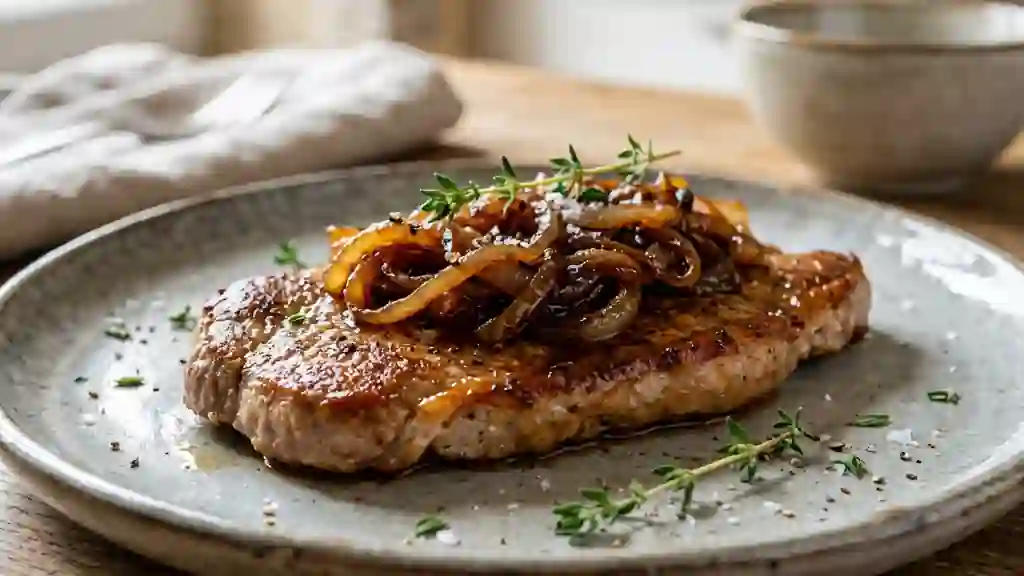 Escalopes de veau aux oignons fondants - Photo de présentation