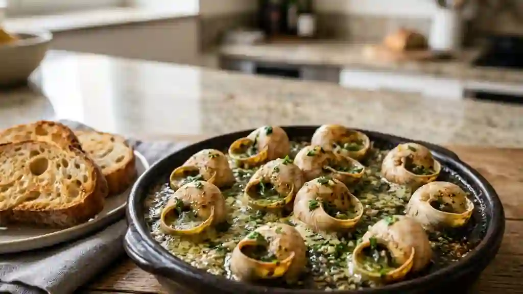 Escargots fondants au beurre d'ail et persil - Photo de présentation
