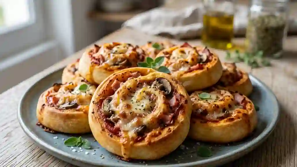 Escargots pizza jambon-fromage gratinés - Photo de présentation