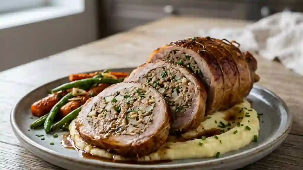 Estomac de porc farci fondant et rustique - Photo de présentation