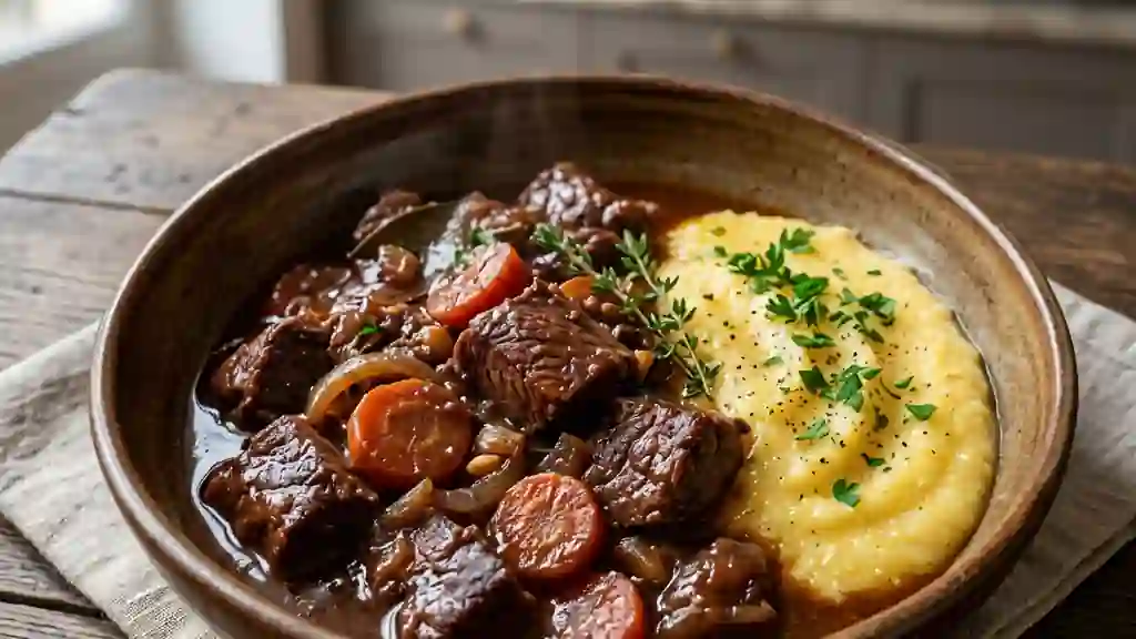 Estouffade de sanglier fondante au vin rouge - Photo de présentation