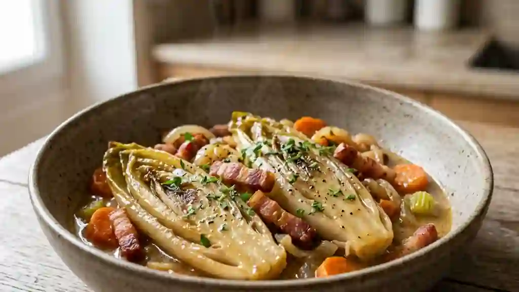 Estouffade d'endives fondantes au lard fumé - Photo de présentation