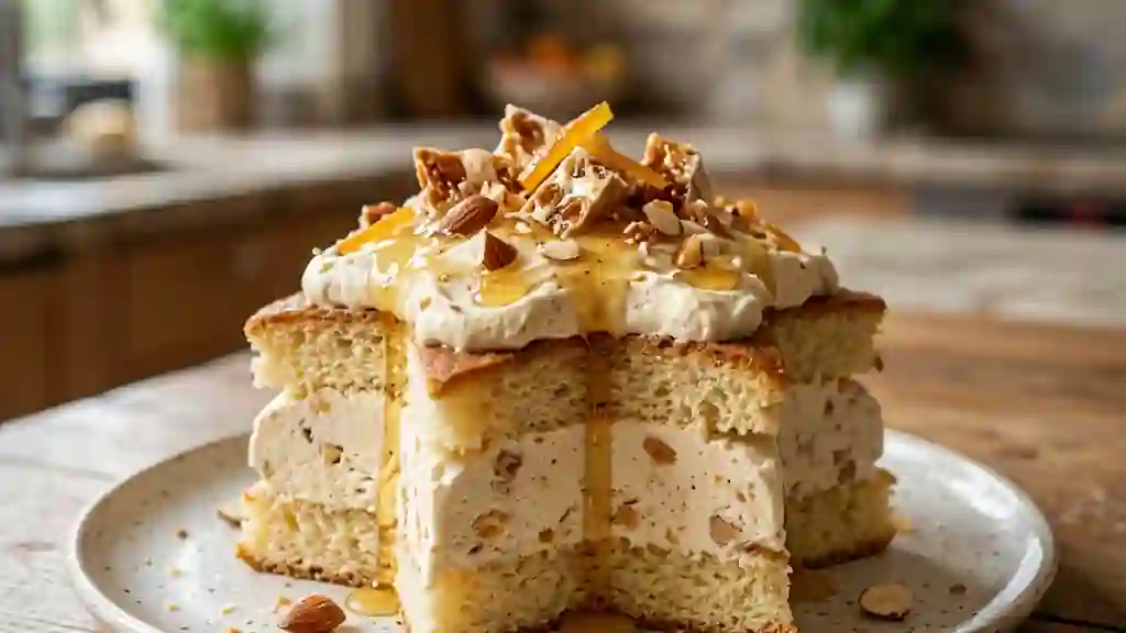 Étoile de Pandoro au Semifreddo Nougat et Miel - Photo de présentation