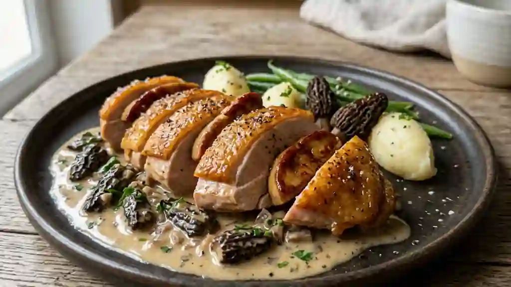 Faisan rôti au Foie Gras et Morilles - Photo de présentation