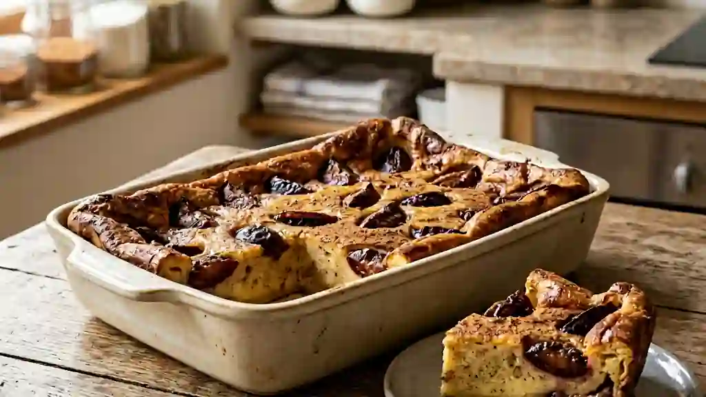 Far aux prunes fondant et cannelle épicée - Photo de présentation