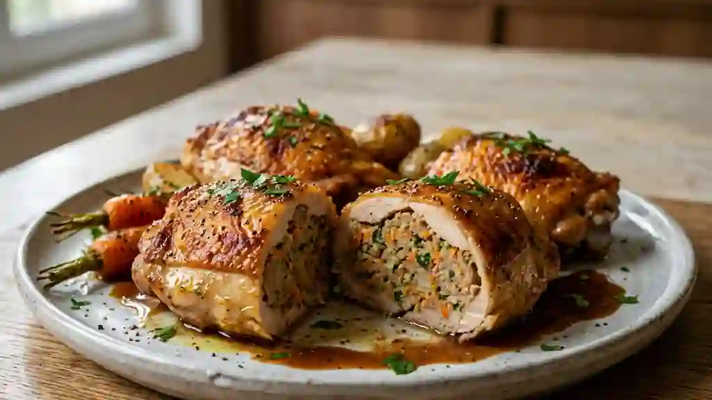 Cuisses de poulet farcies à la chair à saucisse - Photo de présentation
