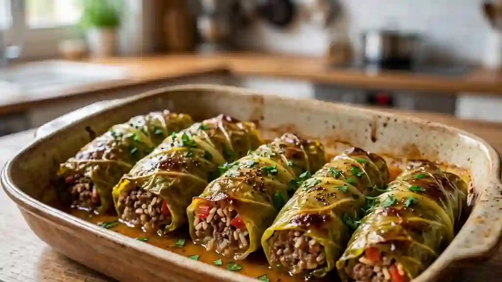 Blettes farcies au bœuf et riz fondant - Photo de présentation