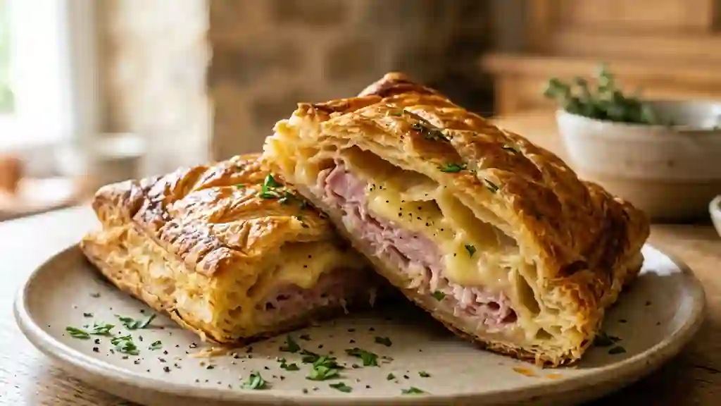 Feuilleté jambon-fromage ultra-croustillant - Photo de présentation