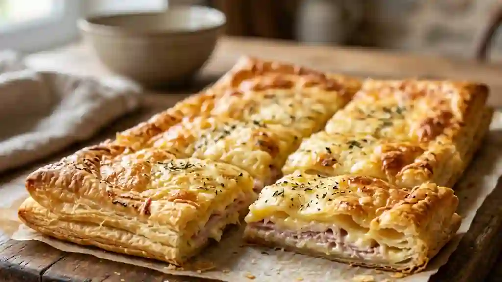 Feuilleté jambon-fromage ultra-croustillant - Photo de présentation