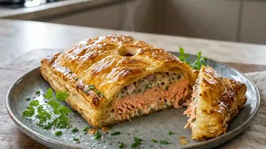 Feuilleté de saumon croustillant à l'échalote - Photo de présentation