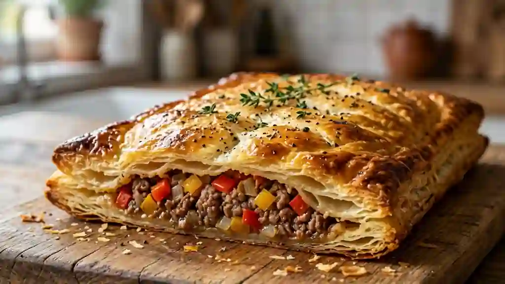 Feuilleté Croustillant au Boeuf et Poivrons - Photo de présentation