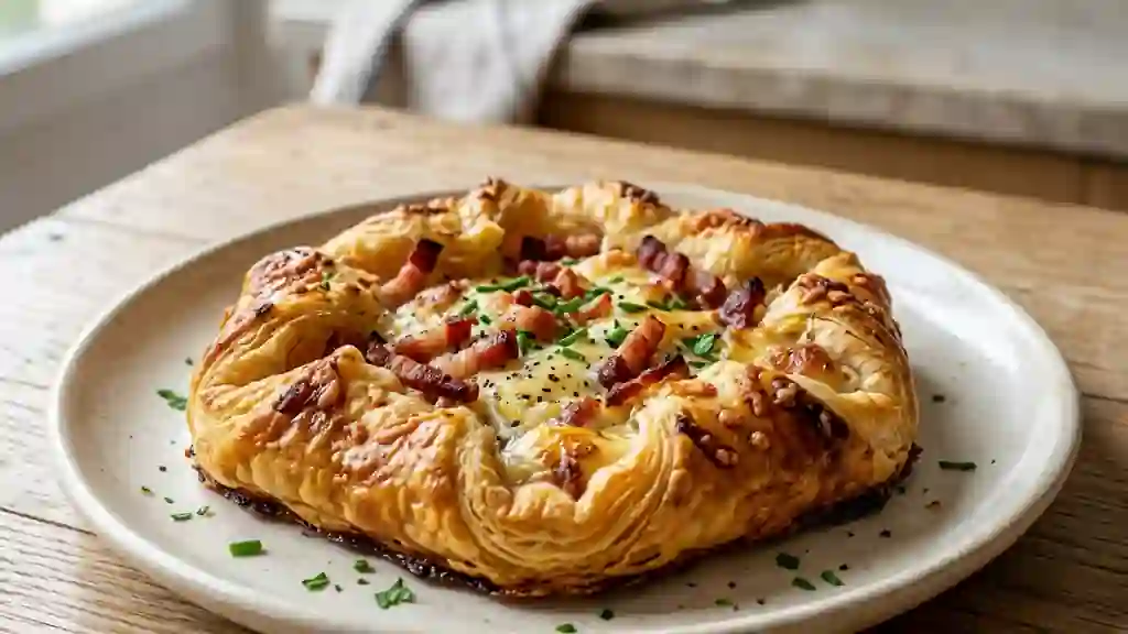 Chèvre Fondant et Lardons en Feuilleté Doré - Photo de présentation