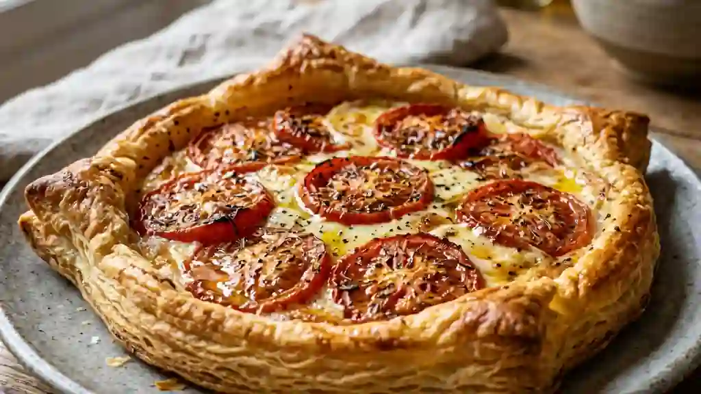 Feuilleté chèvre-tomate croustillant au miel - Photo de présentation