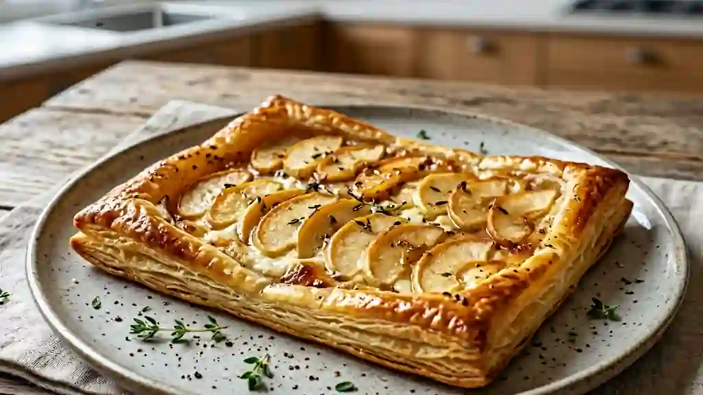 Feuilleté Chèvre Frais et Pommes Caramélisées - Photo de présentation