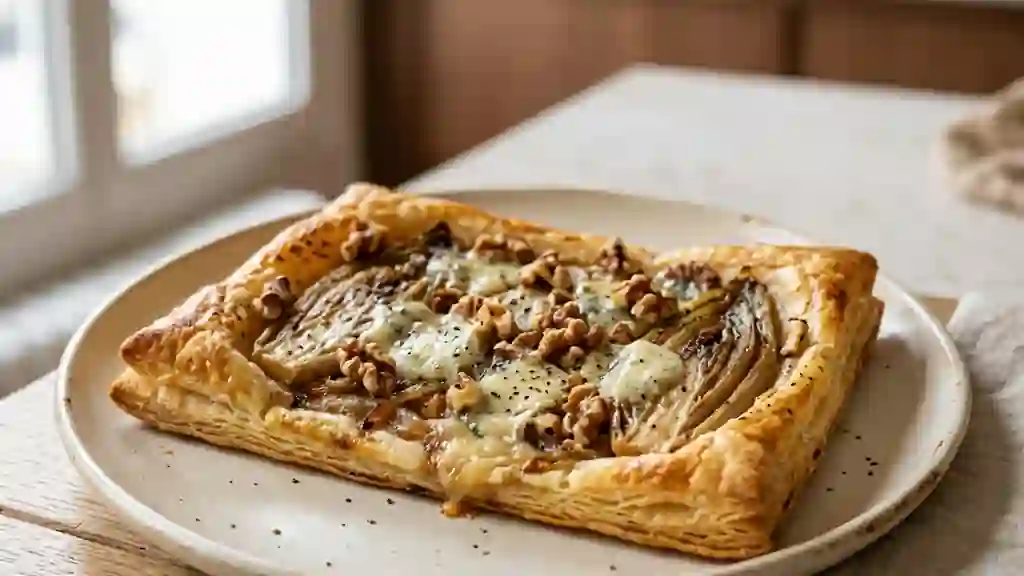 Feuilleté croustillant endive, roquefort et noix - Photo de présentation