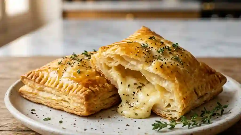 Feuilletés croustillants au chèvre et miel - Photo de présentation