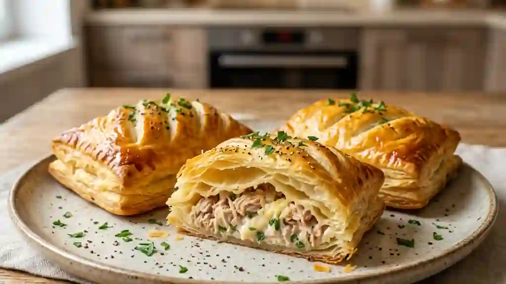 Feuilletés au thon ultra-croustillants et crème - Photo de présentation