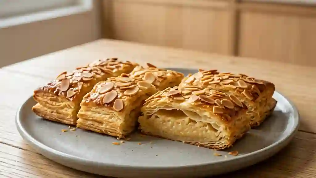 Feuilletés croustillants à la crème d'amande - Photo de présentation