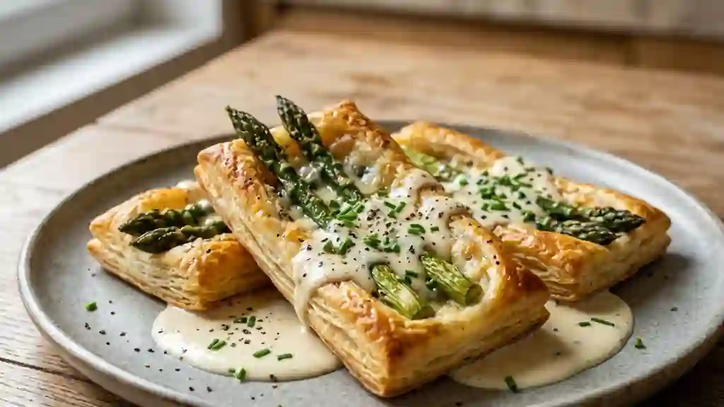 Feuilletés croustillants asperges et Roquefort - Photo de présentation
