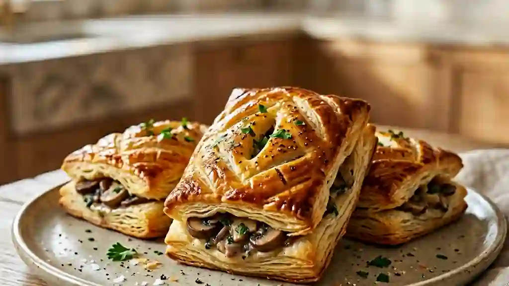 Feuilletés fondants aux champignons de Paris - Photo de présentation
