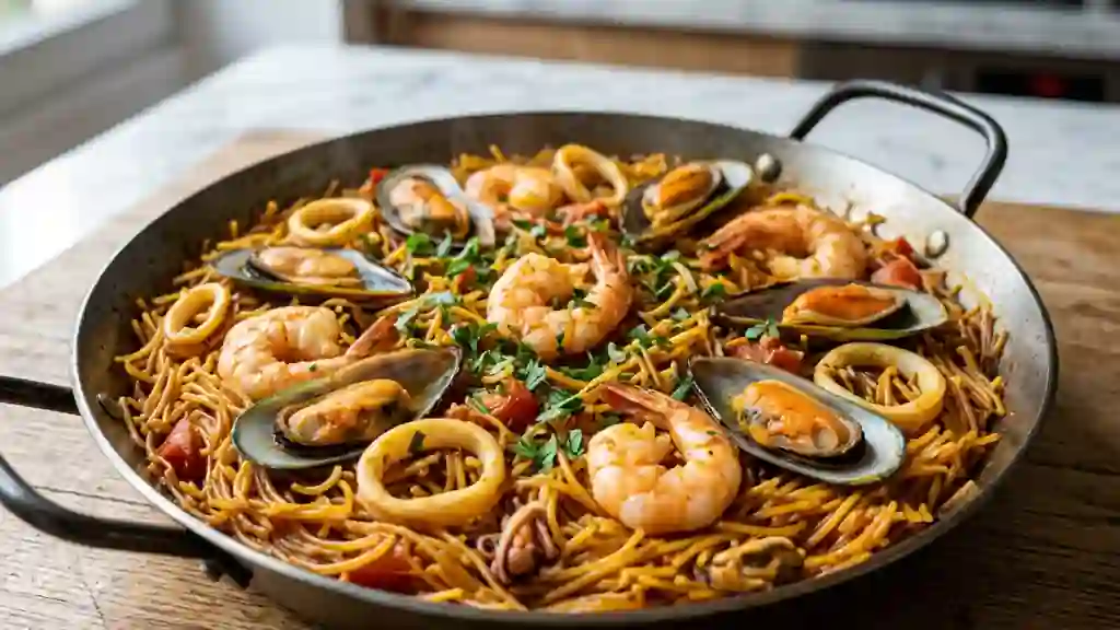 Fideuà Croustillante aux Fruits de Mer - Photo de présentation