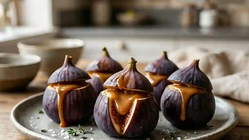 Figues rôties au caramel onctueux - Photo de présentation