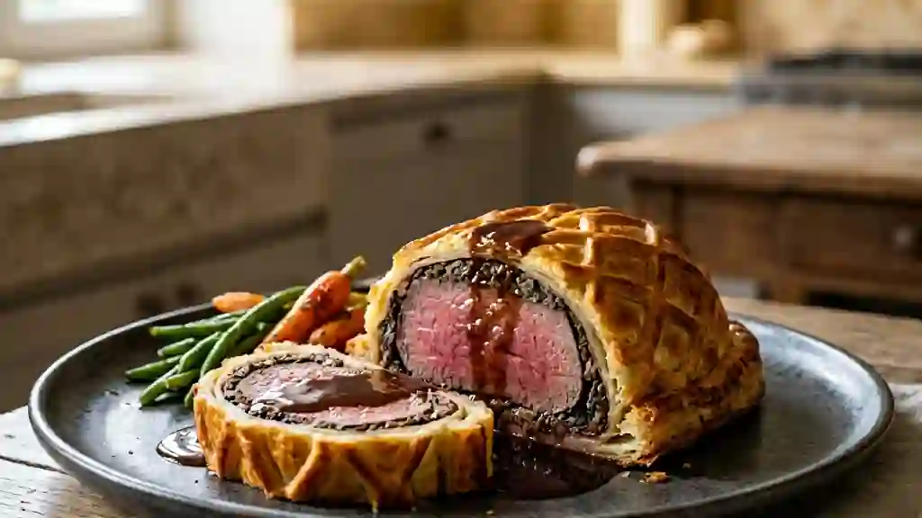 Filet de bœuf en croûte et sauce madère - Photo de présentation