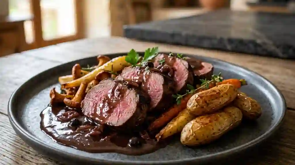 Filet de chevreuil fondant sauce Grand Veneur - Photo de présentation